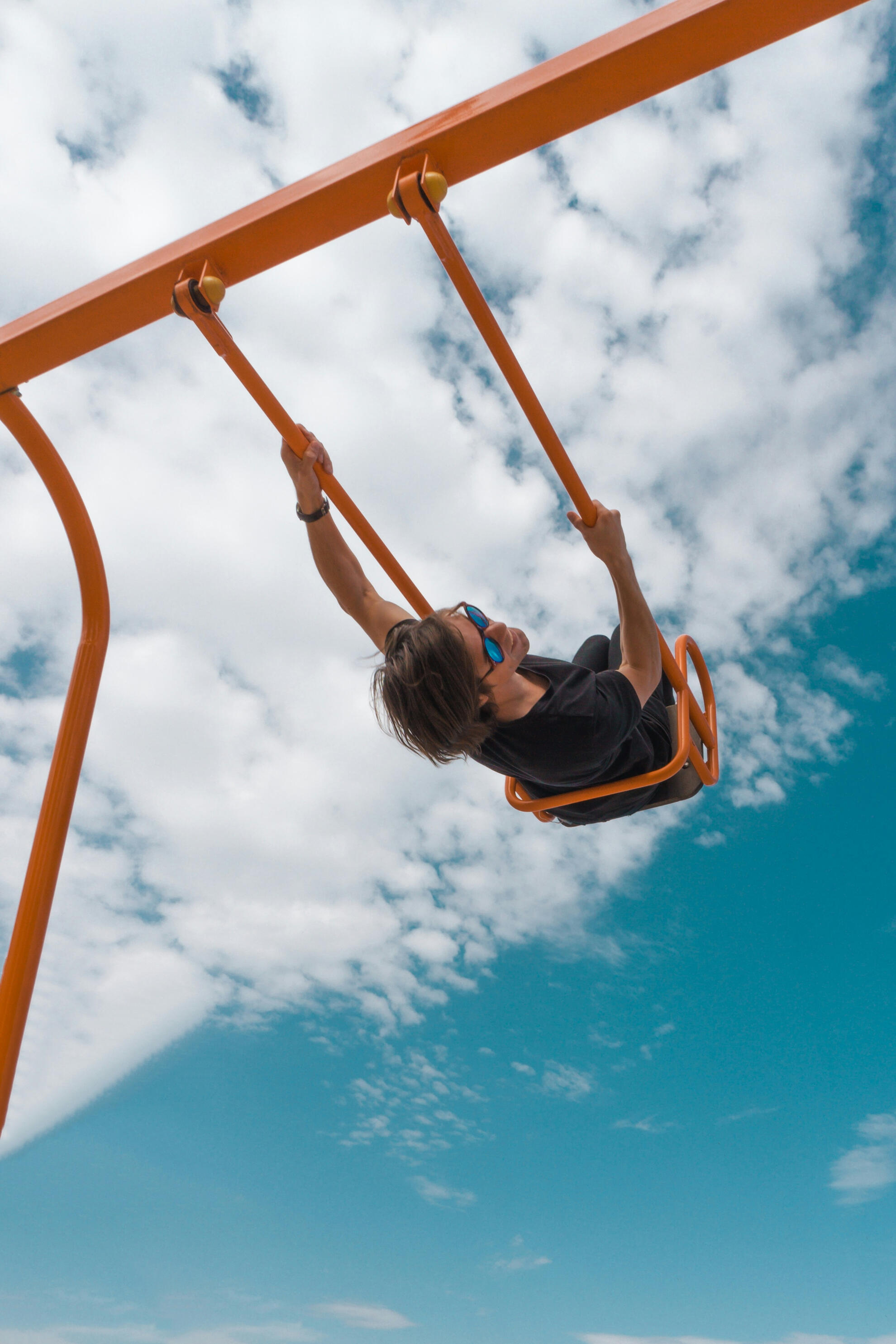 a picture of person on a swing